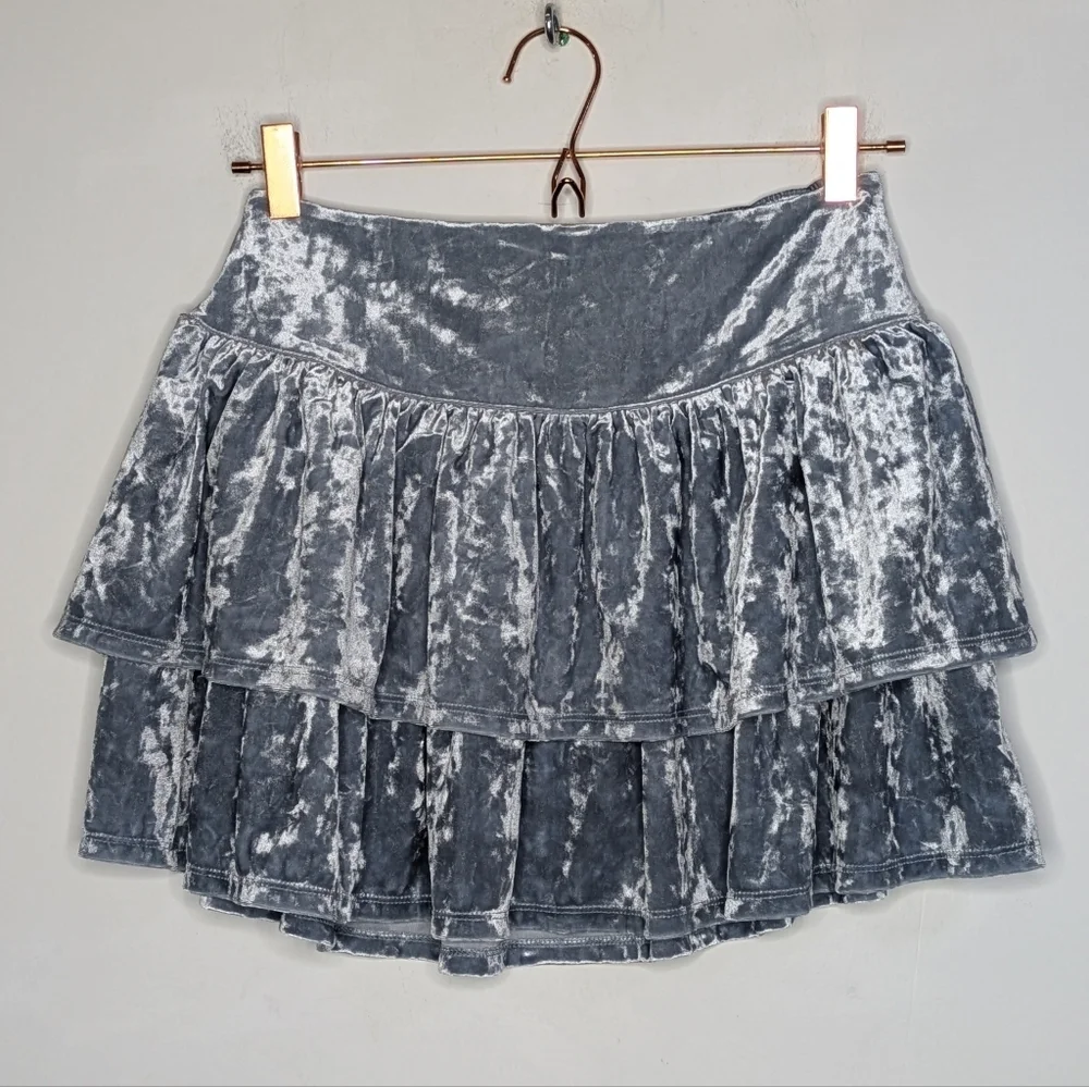 ✨3/$15 GAP Kids Blue Grey Velvet Layered Short Shirt 14/16
